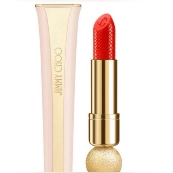 🆕 NIB JIMMY CHOO Seduction Collection #004 Coral Kiss Satin Lipstick - Picture 3 of 13